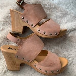 Genuine Leather Pink Korks Sandals